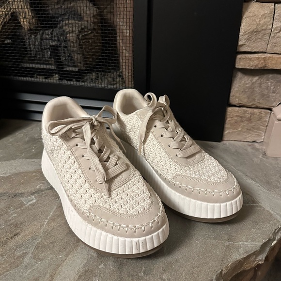 Dolce Vita Cream Knit Sneakers - Picture 1 of 4